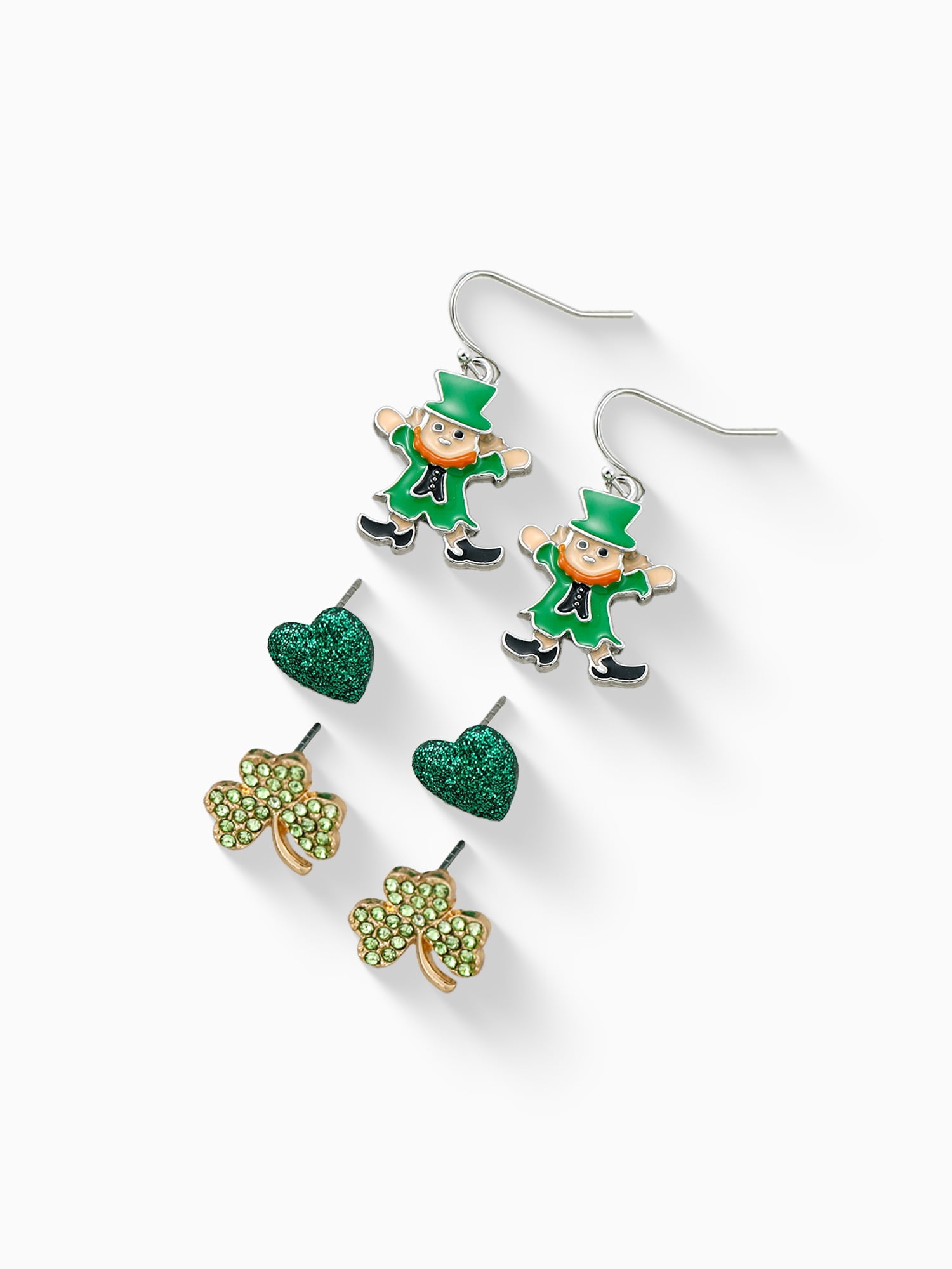Way to Celebrate St. Patrick's Day Leprechaun Trio Earrings, 3 Pair