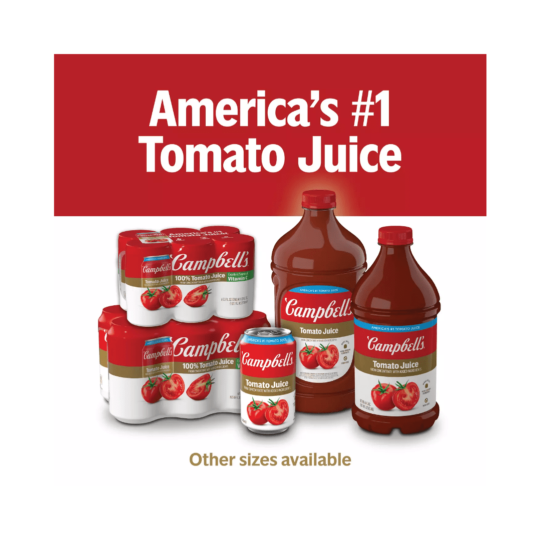 Campbell's 100% Tomato Juice, 6 pk-pack of 2