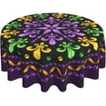 thumbnail image 1 of Nappe Ronde de Carnaval de Mardi Gras 60 Pouces Lavable Réutilisable Décoration Housse de Table pour Cuisine Fête, 1 of 5