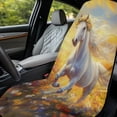 thumbnail image 3 of Xixirimido Car Seat Cover Front Seat Sweat Towel Bucket Seat Covers for Cars SUV Trucks for Gym Workout Running Swimming Beach Hiking, White Horse Vibrant Floral, 3 of 8