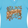 thumbnail image 4 of Inktastic Oktoberfest Banner with Orange Autumn Leaves Women's V-Neck T-Shirt, 4 of 5