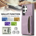 thumbnail image 4 of Nalacover Designed for Apple Samsung Galaxy S24 Ultra Wallet Case with Credit Card Holder - Purse Premium PU Leather Flip Kickstand Shockproof Scratch Resistant Phone Case - Purple, 4 of 6