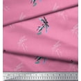 thumbnail image 2 of Soimoi Poly Georgette Fabric Dragonfly & Texture Printed Craft Fabric by the Yard 42 Inch Wide, 2 of 3