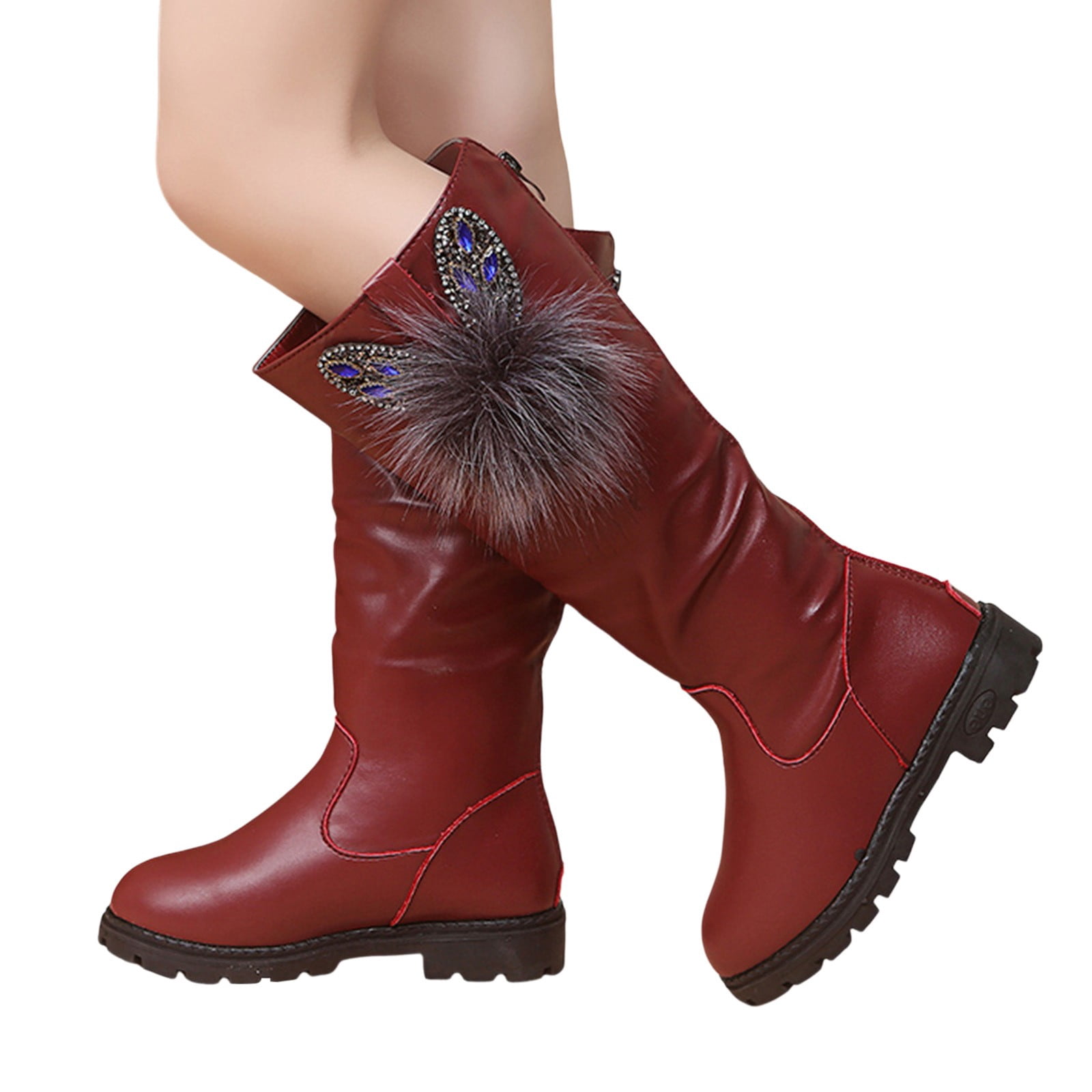 Lujianch Children Shoes Comfortable Soft Sole Boots Fashion High Boots Girls Princess Boots Girls Rain Boots With Designs
