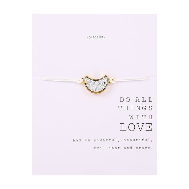 Fiudx Pulsera de Tarjeta para Mujer, Pulsera Europea con Tarjeta de Bendición para Maestras, Pulsera con Cadena, Pulsera Diy