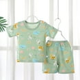 thumbnail image 2 of Toddler Outfits Girls Bbay Pajamas Cartoon Full Print Short Sleeved T Shirt Shorts Pjs Set Toddler Clothes Girls Green 7 Years-8 Years, 2 of 3