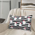 Black White Striped Cute Chicken Throw Pillow Covers 16" x 24