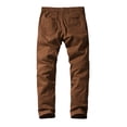 thumbnail image 4 of Pantalones casuales que combinan con la parte delantera plana y delgada para hombre, color marrón, 4 of 6