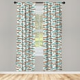 thumbnail image 2 of Ambesonne Boys 4-Panel Curtains, Pattern Cars Graphic, 56"x63", Turquoise and Vermilion, 2 of 4