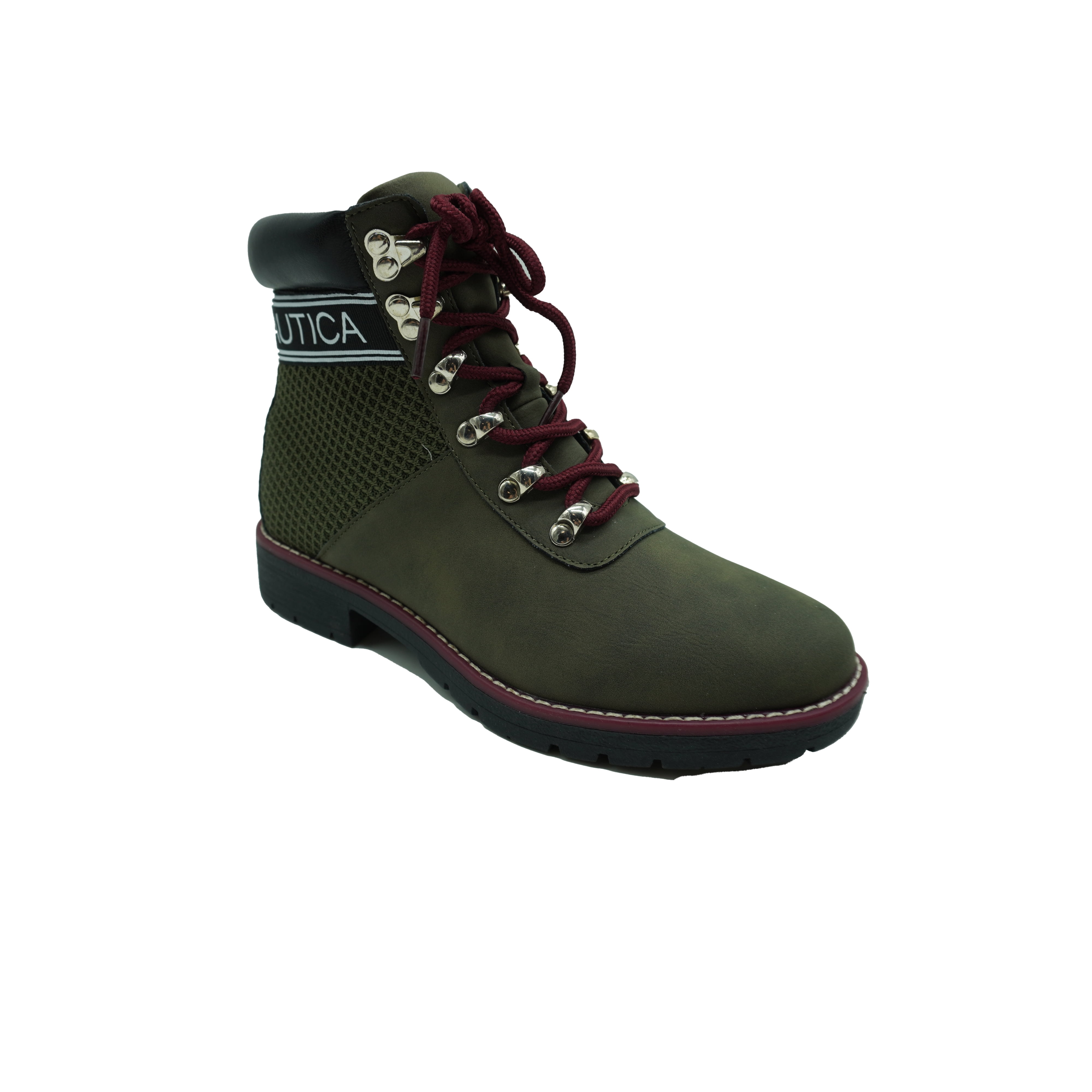 Padded Collar Hiking Ankle Boots Olive 