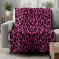 thumbnail image 2 of Pink Leopard Print Blanket Soft Cozy Warm Throw Blanket for Couch, Plush Fuzzy Flannel Fleece Blankets for Sofa, Retro Chic Abstract Animals Texture Bed Blankets Lightweight Gifts for Women, 50"x80", 2 of 9