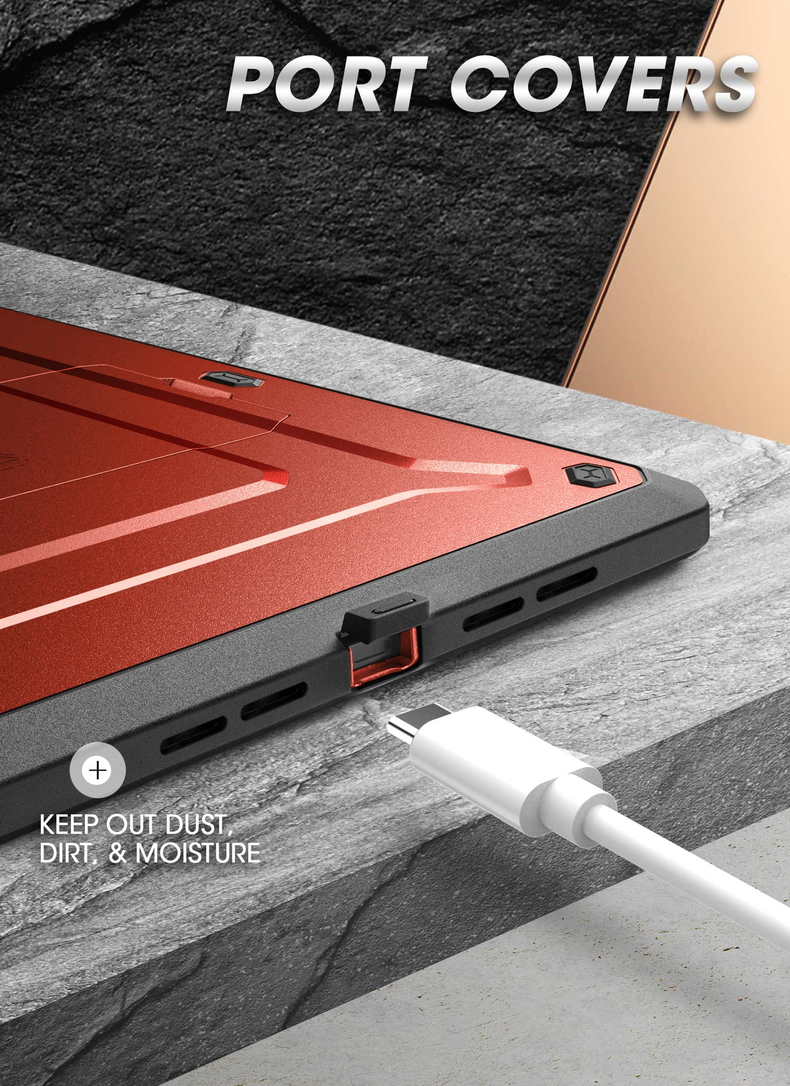SupCase Unicorn Beetle Pro - Protective case for tablet - rugged - polycarbonate, thermoplastic polyurethane (TPU) - metallic red - 8.3" - for Apple iPad mini (6th generation)