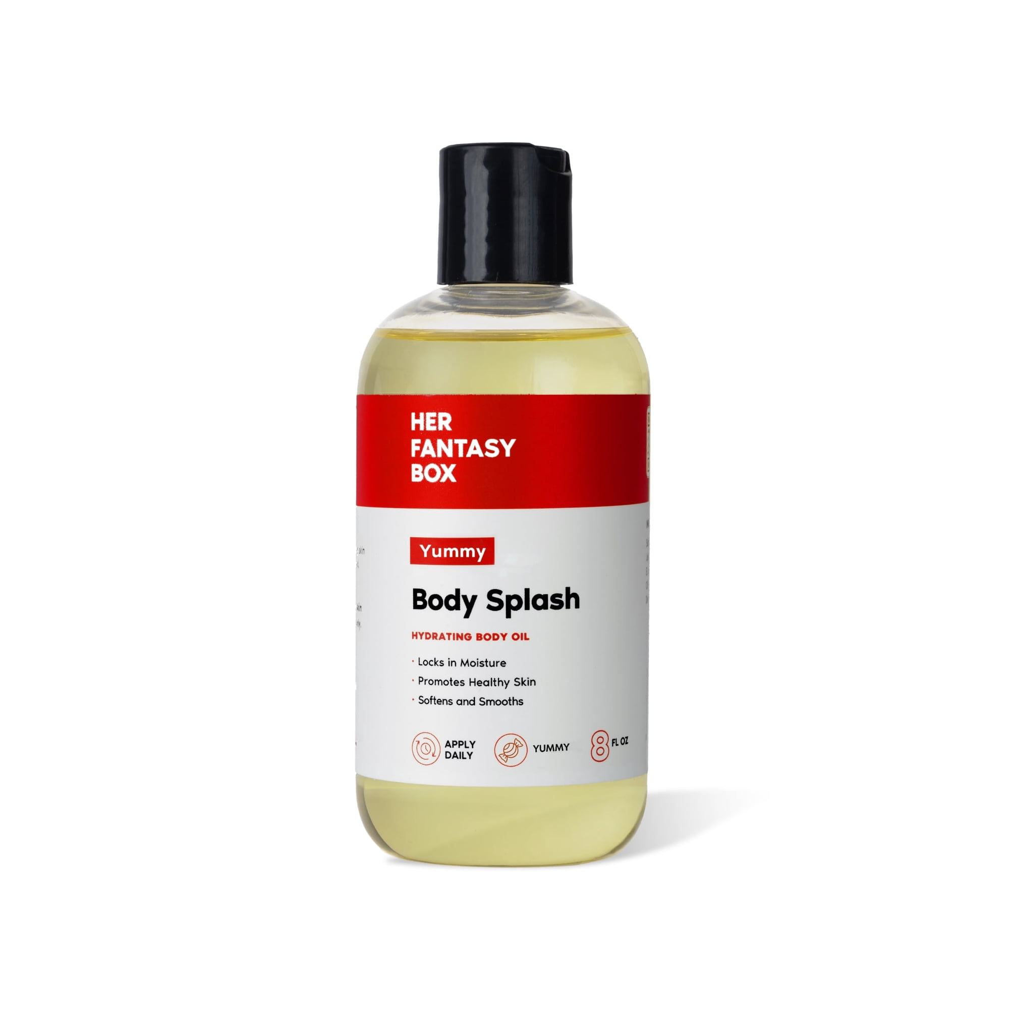 Her Fantasy Box Body Splash Hydrating Body Oil (Yummy) - Moisturizing, Non-Greasy Formula for Soft, Smooth Skin - All-Natural, Lightweight & Nourishing