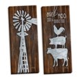 thumbnail image 2 of Gango Home Decor Rustic Windmill & Farm Animal Kitchen Wall Art; Two Brown 8x20in Hand-Stretched Canvases, 2 of 6