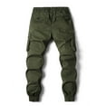 thumbnail image 5 of Timoontee Fishing Hiking Pants for Men Straight Leg Pull On Pants Casual Jogger Drawstring Waist Trousers Cargo Pants Lightweight Workwear Sweatpants with Pocket Army Green 34, 5 of 7