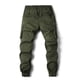 thumbnail image 5 of Pantalones largos para hombre, informales, lisos, con bolsillo, cintura elástica, para exteriores, con cordón ajustable, para trabajo, 5 of 7