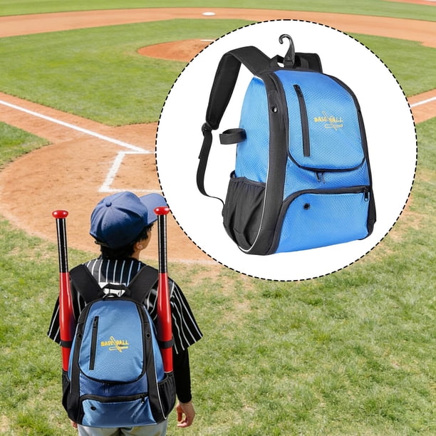 Mochila de Béisbol, Bolsa de Softbol, mochila de Poliéster Versátil Y Práctica con Compartimento para Zapatos para Jugadores de Baloncesto (adultos) Azul