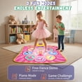 thumbnail image 4 of JoyStone Dance Mat for Kids, Rhythm Step Play Mat with LED Lights, Built-in Music, 8 Challenge Levels, Musical Dance Game Toy Gift for Girls Boys, Pink, 4 of 6