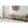 thumbnail image 2 of Linon Isabelle Upholstered 62" Long Bench Wood Legs in Washed Pink Linen Fabric, 2 of 8