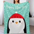 thumbnail image 2 of Merry Christmas Candy Cane Throw Blanket Soft Warm Black Cat Lightweight Flannel Plush Fuzzy Blankets Gift for Women Kids Boys Teens 50X60 in, 2 of 6