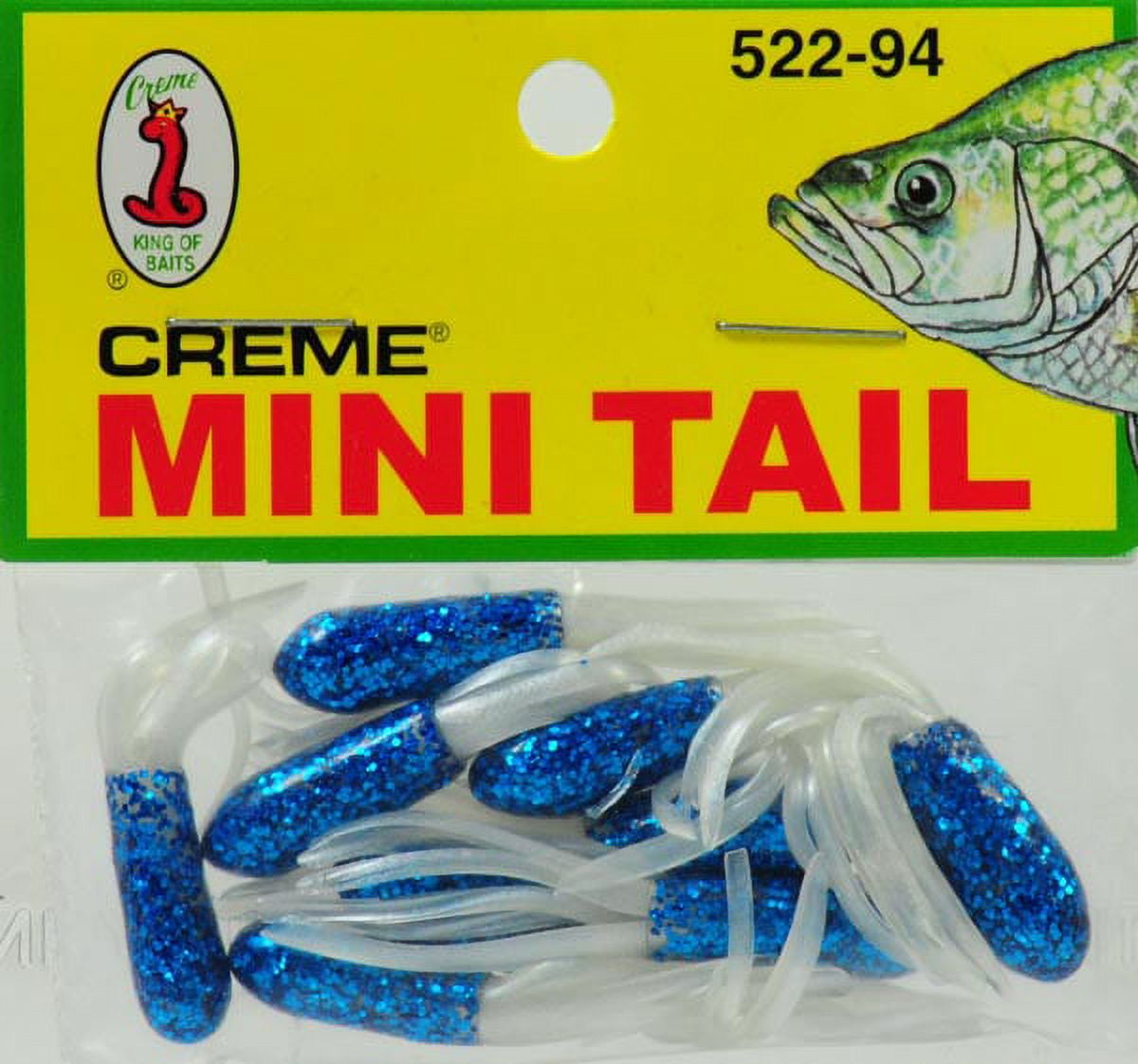 Creme 1.5" Mini Tail Lure, Blue Glitter/Pearl