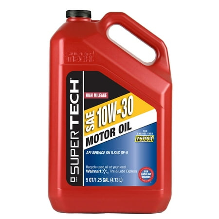 SuperTech High-Mileage 10W30 Motor Oil, 5-Quart