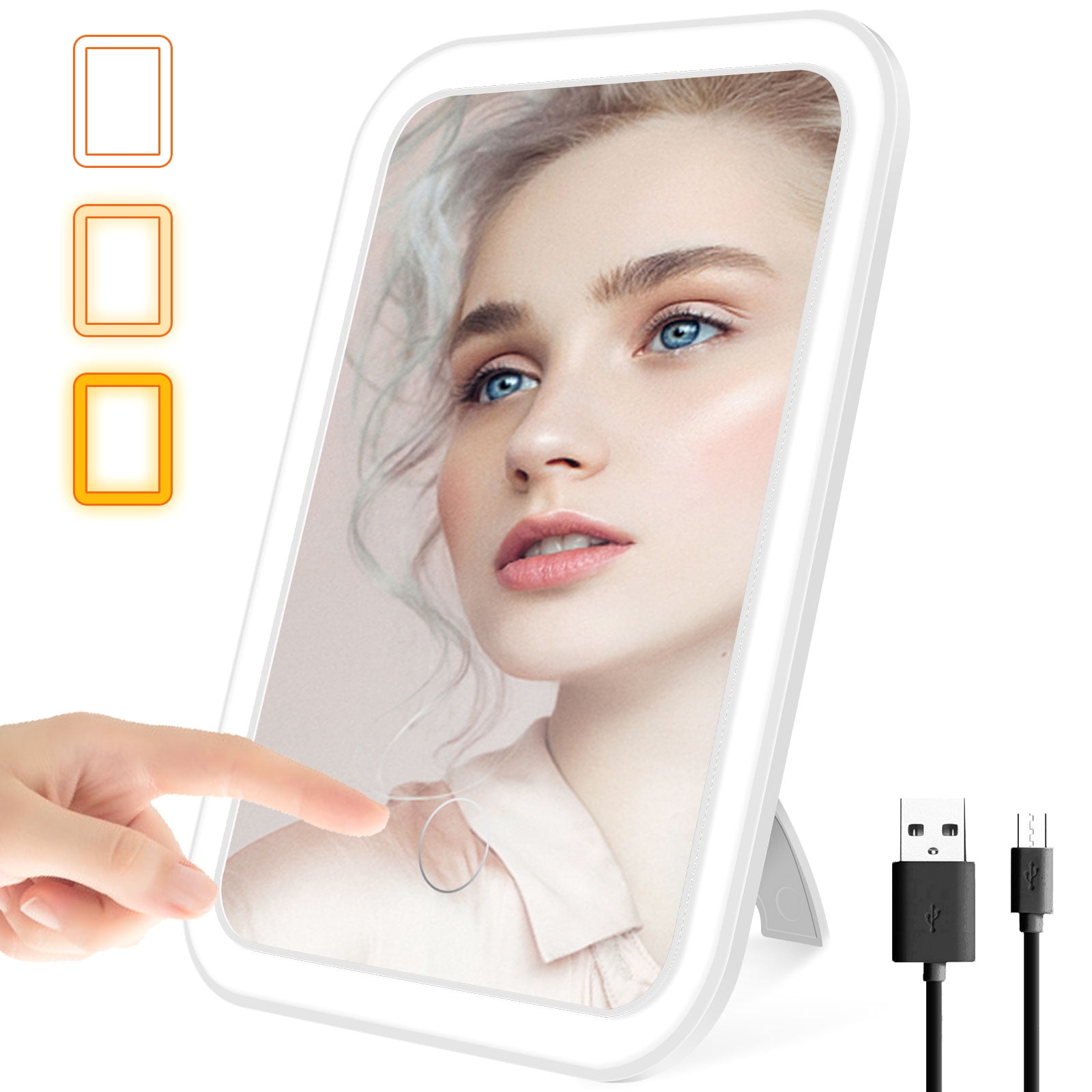 Harupink LED Makeup Mirror with Touch Screen Kickstand 3 Colors