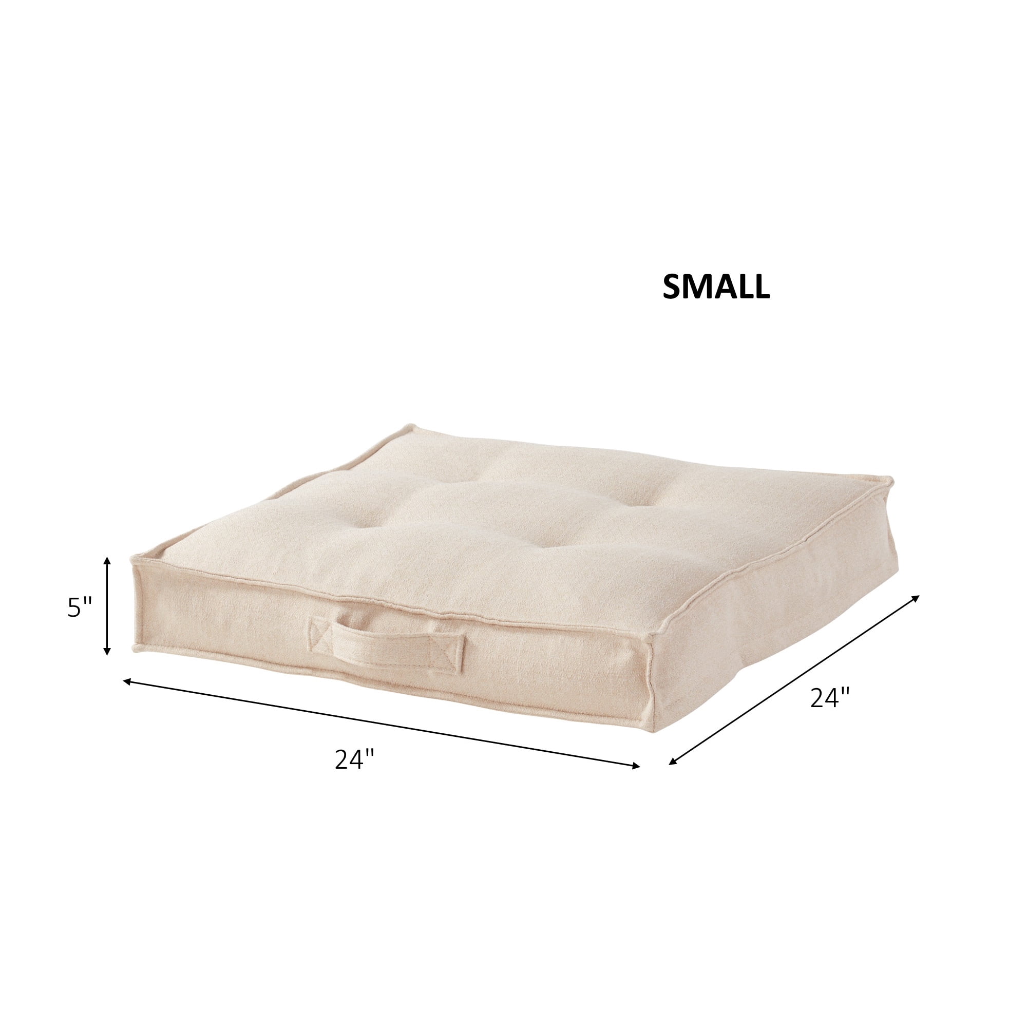 Square Tufted Floor Pillow - Cream - Small (24 in.)
