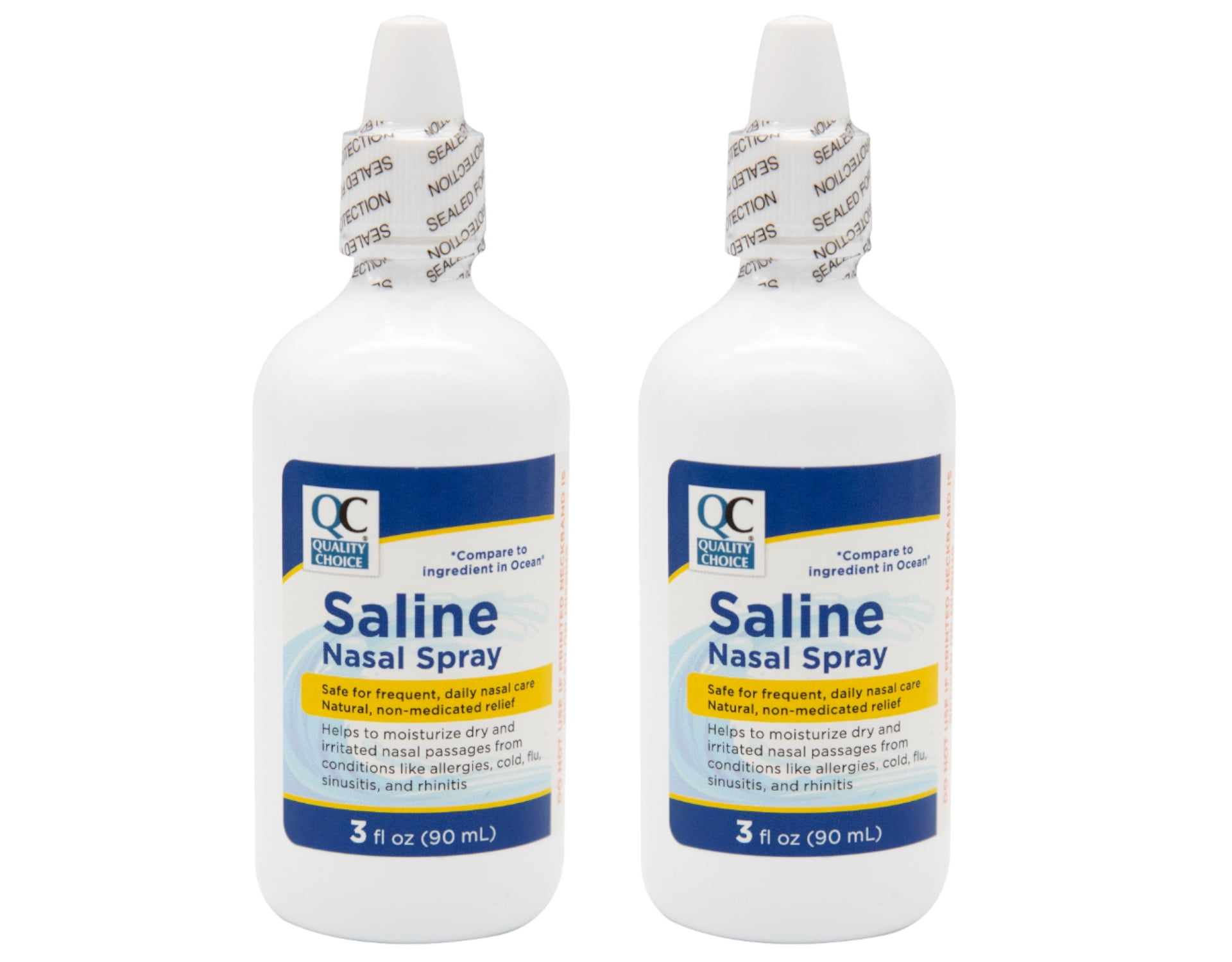 2 Pack QC Saline Nasal Relief Moisturizing Spray 1.5 Oz (Compare to OCEAN) Each
