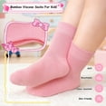 thumbnail image 2 of PUTUO Kids Bamboo Viscose Socks, Soft Breathable Seamless Crew Socks for Boys Girls, Sensory Friendly Design for Kids Ages 2–12, Multicolor, 5 Pairs, 2 of 7