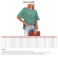 thumbnail image 4 of Camiseta estampada para mujer, mangas media campana, blusa holgada de verano con cuello redondo y ajuste holgado, 4 of 6