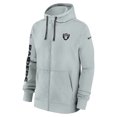 thumbnail image 2 of Men's Nike Silver Las Vegas Raiders 2024 Sideline Club Full-Zip Hoodie, 2 of 3