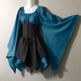 thumbnail image 4 of Kcodviy Médiéval pour Femmes Robe Trompette d'Été Manches Courtes Irlandaise Robe Décontractée avec Corset Robe Traditionnelle Halloween Femmes m Cosplay S Gothique Rétro Manches Longues Corset Robe, 4 of 8