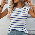 thumbnail image 5 of WHLBF Tank Tops for Women Sleeveless Stripe Casual Summer Round-Neck Shirt Blue XL, 5 of 9