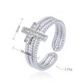 thumbnail image 2 of 2pcs Rhinestone Cross Rings Adjustable Open Rings Finger Rings for Women, 2 of 8