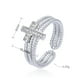 thumbnail image 4 of KAKOWELY 2 anillos cruzados con diamantes de imitación, anillos abiertos ajustables, anillos para dedo para mujer, 4 of 5