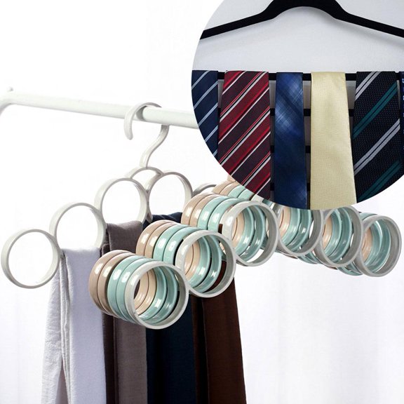 BETTERLIFE 6 Rings Scarf Shawl Scarves Holder Plastic Circular Scarf Holder Belt Hold G2U9