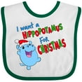 thumbnail image 3 of Inktastic I Want a Hippopotamus For Christmas Cute Stuffed Hippo Boys or Girls Baby Bib, 3 of 4