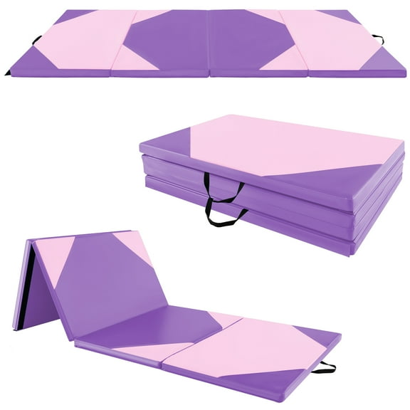 Infans 10' x 4' x 2" 4-Panel Folding Gymnastics Exercise Mat w/ Hook & Loop Fasteners