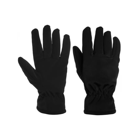 DG Hill Black Gloves Fleece Lined Faux Fur Winter Gloves Soft Thermal Wind Snow Cold Resistant For Men