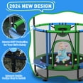 thumbnail image 5 of CITYLE Trampoline for Kids 600LBS 5.5FT Toddler Trampoline Indoor Outdoor with Basketball Hoop, Swing, Adjustable Bar, 66'' Mini Small Trampoline with Enclosure, Gifts for Toddlers, Boys & Girls, 5 of 8