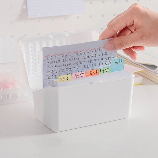 Cqxid Boîte de Rangement pour Cartes de Bureau&Artisanat&Papeterie à Moins de 10 $. Boîte de Rangement en Plastique pour Cartes de Visite. Signet de Classification pour Cartes d'Écriture. Boîte de Rangement de Bureau pour Cartes de Visite Simple (2 Pcs)