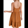 thumbnail image 2 of Vestido de Verano para Mujer 2025, Sin Mangas, con Tirantes Finos y Cuello en V, Informal, Estilo Swing. Naranja Rojo XXL, 2 of 7