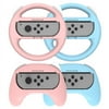 Mytrix Racing Steering Wheels Hand Grips Accessories For Nintendo Switch Joy Con with Kawaii Cat Ears - Pink and Blue 4 Pcs