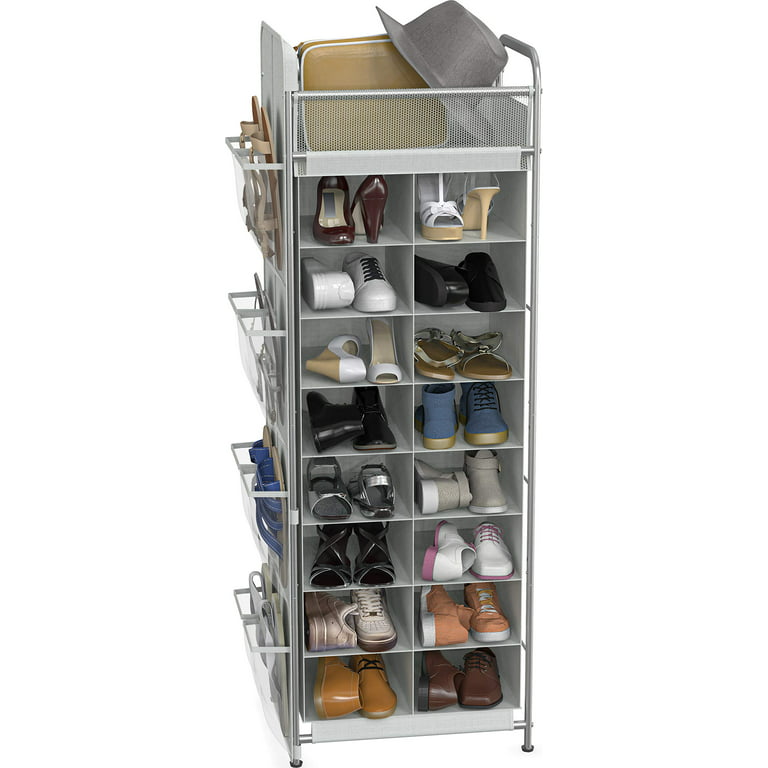 Simple Houseware 6-Tier Shoe Rack Storage Organizer w/ Side Hanging Bag Bronze