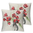 thumbnail image 2 of Spring Tulip Pillow Covers 18X18 Inch Red Vases Floral Pillow Cases Throw Pillows Farmhouse Valentines Decoration for Living Room Bedroom Cushion Outdoor Multiple specifications&nbsp;, 2 of 6