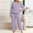 thumbnail image 2 of Hearthz Women Fleece Pajamas Set 2 Piece Fluffy Cozy Soft Pj Loungewear Winter Sherpa Warm Fuzzy Cozy Sleepwear Pajama Sets, 2 of 5