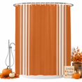 thumbnail image 2 of Orange Striped Shower Curtains for Bathroom, Farmhouse Orange White Stripes Waterproof Fabric Shower Curtain, Decorative Bathroom Curtain for Bathtub, 36"x72", No Hooks Included, 2 of 9