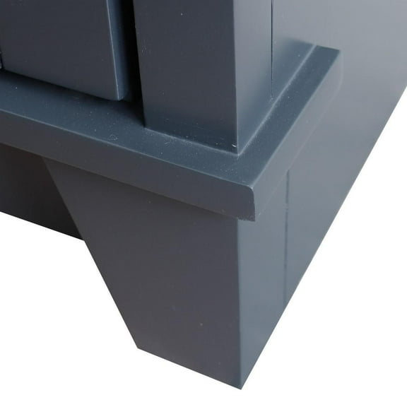 BELLATERRA HOME LLC 49 Double sink vanity in Dark Gray finish with Gray granite and rectangle sink