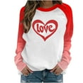 thumbnail image 2 of Ftwytp Valentine's Day Women's Sweatshirt Crew Neck Print Long Sleeve Casual Tops Comfy Sweatshirts New Long Sleeved Sweatshirt Pullover Sweatshirts, 2 of 5